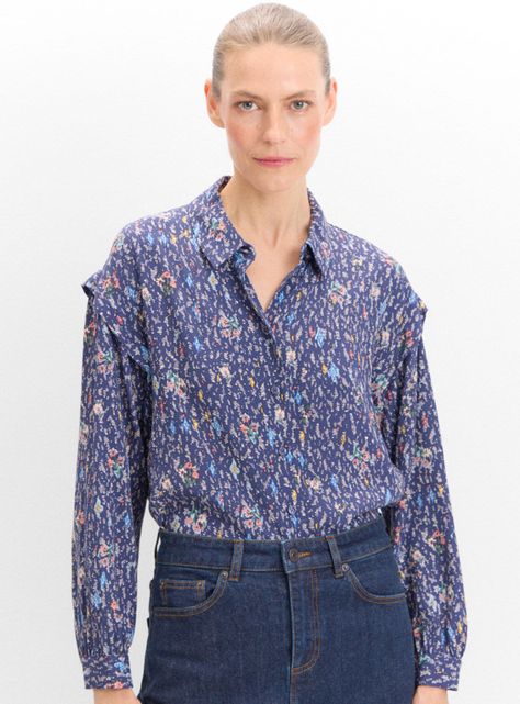 Camisa Pliegue Estampada-0