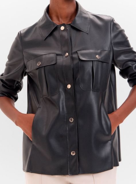 Chaqueta Efecto Piel Botones-2