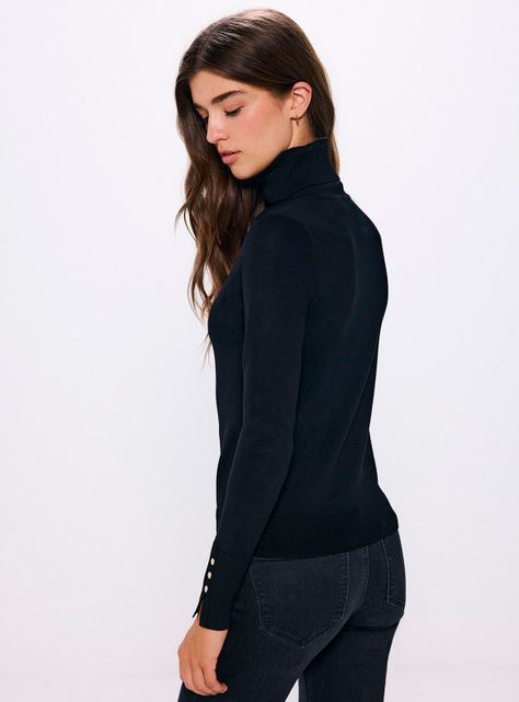 Sweater Cuello Alto Botones Puño-1