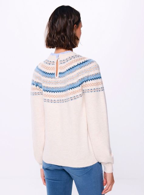 Sweater Jacquard Cenefas Cuello Combinado-1