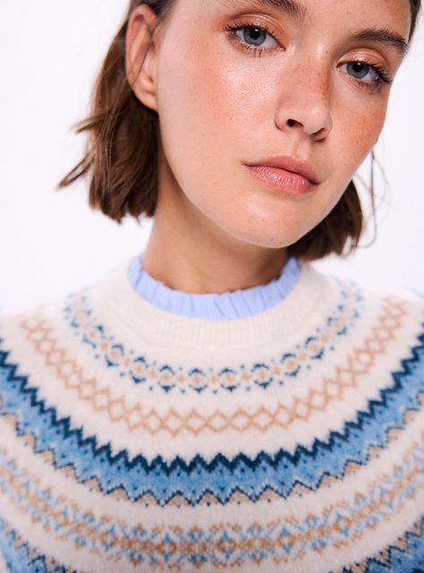 Sweater Jacquard Cenefas Cuello Combinado-2
