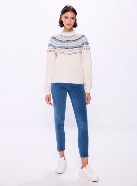 Sweater Jacquard Cenefas Cuello Combinado-4