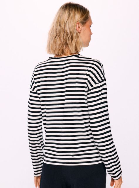 Polera Rayas Cuello Redondo Manga Larga-1