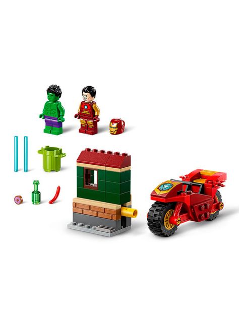Lego Iron Man con Moto y Hulk-3