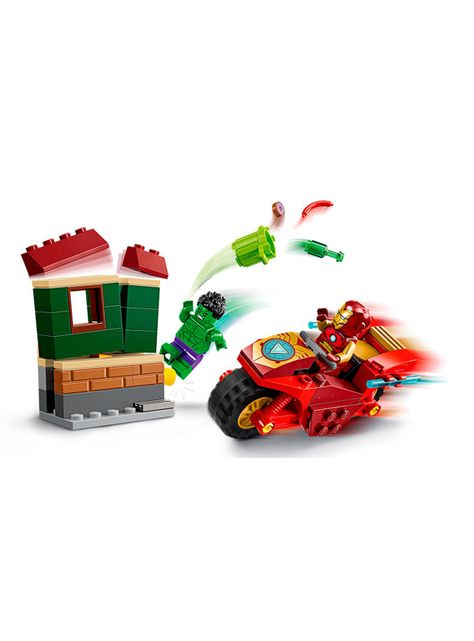 Lego Iron Man con Moto y Hulk-2