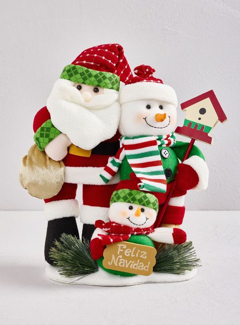 Muñeco de Navidad 36 cm Santa y Snowman-0