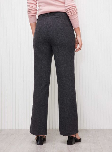 Pantalón con Lana Corte Recto Grafito-1