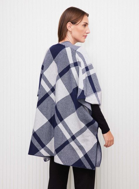 Chaleco Tapado Poncho Largo Diseño Jacquard-1