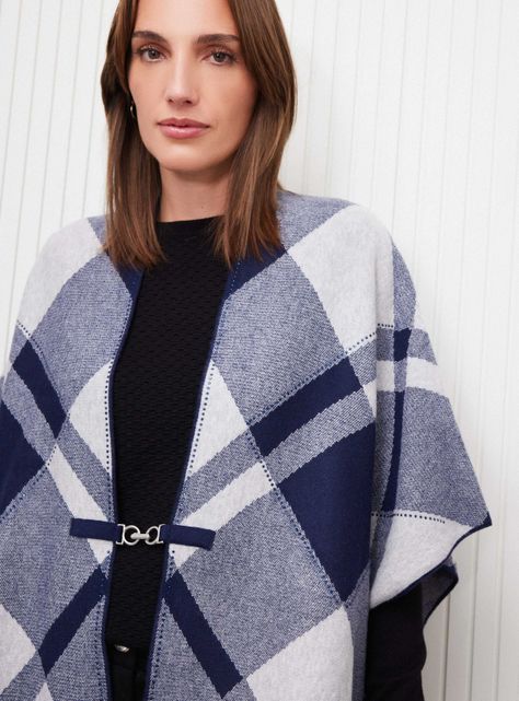 Chaleco Tapado Poncho Largo Diseño Jacquard-2