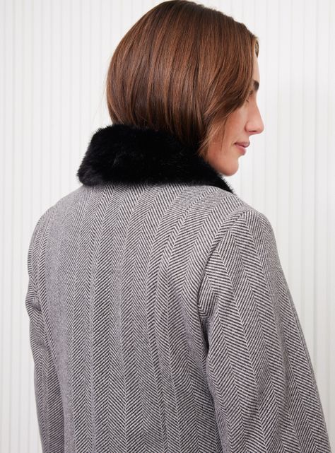 Abrigo Largo con Pelo en Cuello Desmontable-3