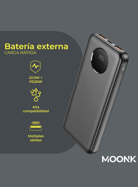 Batería Portátil con Pantalla LED 10.000 mAh-1