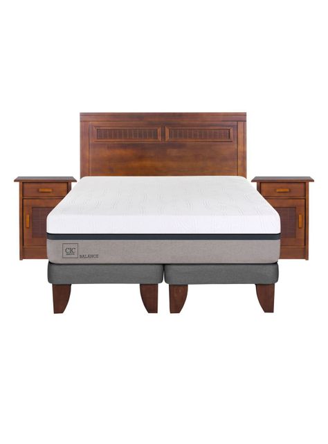 Cama Europea Balance 2 Plazas Base Dividida + Set Muebles Milán-1