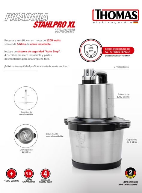 Picadora de Alimentos Stahl Pro XL TH-9050i-4