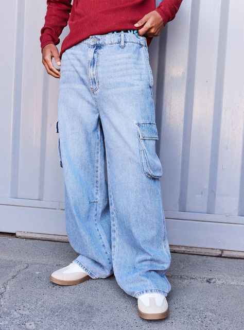 Jeans Estilo Skater Claro-0