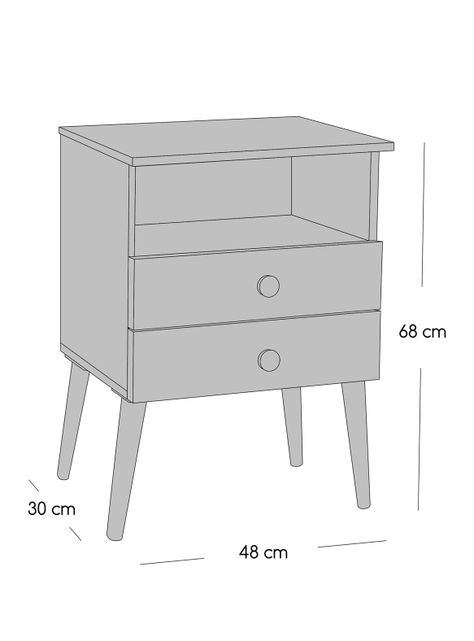 Cama Europea Bamboo 2 Plazas x190 cm + Respaldo Merci + Velador Malaga Grey-2