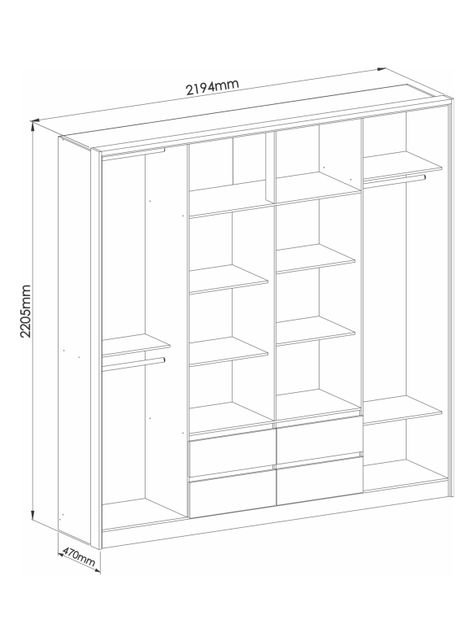 Clóset Astor 4 Puertas 4 Cajones-1