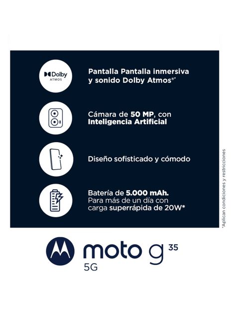 Smartphone G35 5G 128GB 6.7" Negro Liberado-4