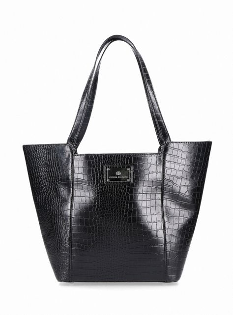 Cartera Totebag con Textura Croco Efecto Cuero-2