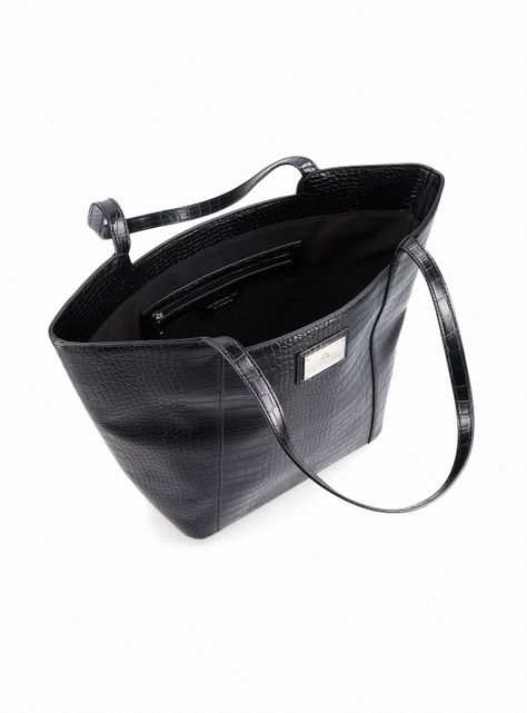 Cartera Totebag con Textura Croco Efecto Cuero-5