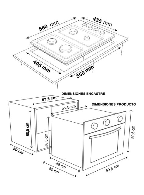 Kit Empotrable Encimera + Horno KIT-137 Dúo-1