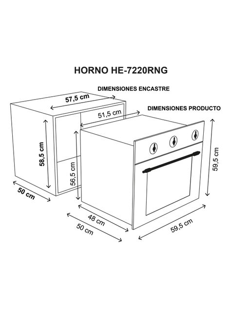 Horno Empotrable Eléctrico Sindelen Retro Design He-7220RNG-1