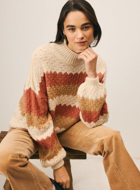 Sweater Listado Tejido con Lana-0