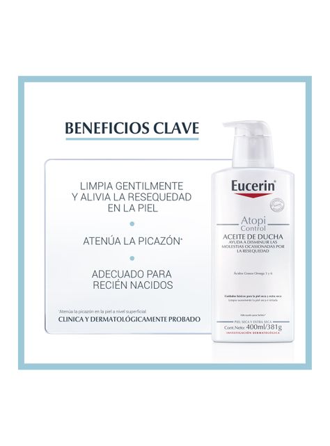 Aceite Eucerin de Ducha Atopi Control 400 ml-1