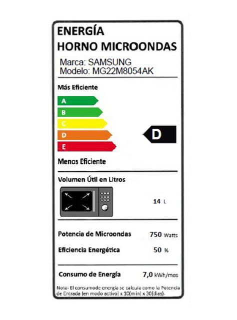 Microondas Empotrable 22 Litros 850W Negro MG22M8054AK/ZS-8