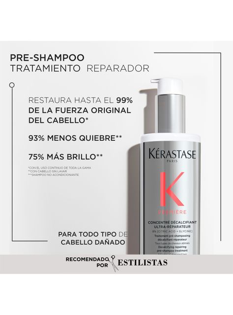 Set Reparación Cabello Premiere Concentré Décalcifiant Ultra-Réparateur 250ml + Shampoo Bain Décalcifiant Réparateur 250ml + Acondicionador Fondant Fluidité Réparateur 200ml Kérastase-1