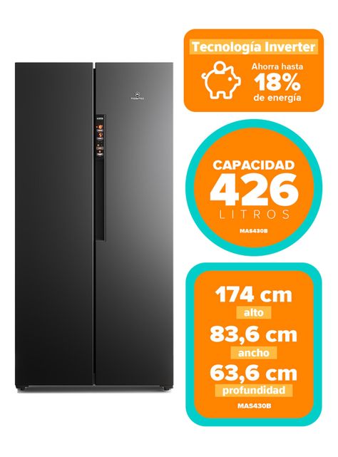 Refrigerador Side by Side No Frost 426 Litros MAS430B Negro-2