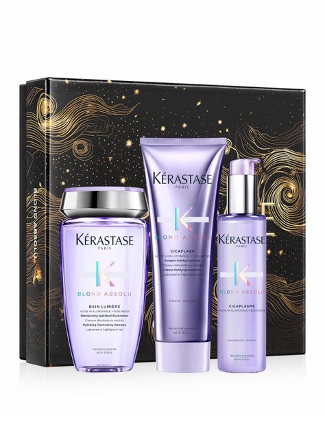 Set Reparación Cabello Rubio o Decolorado Blond Absolu Shampoo 250ml + Acondicionador 250ml + Serum Cicaplasme 150ml Kérastase-0
