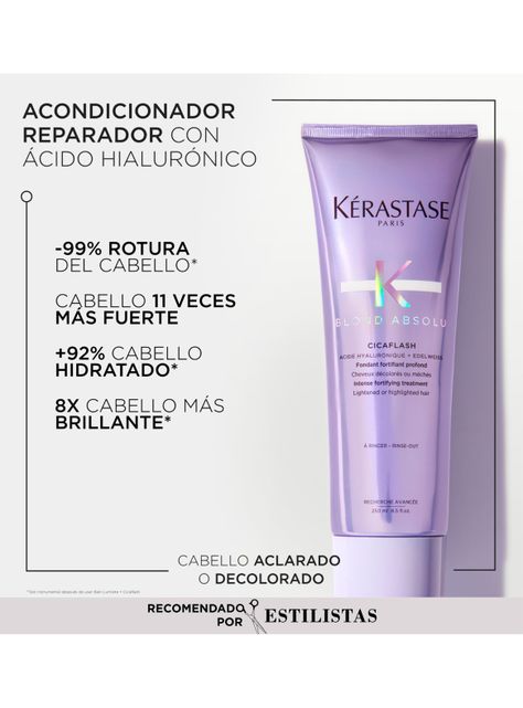 Set Reparación Cabello Rubio o Decolorado Blond Absolu Shampoo 250ml + Acondicionador 250ml + Serum Cicaplasme 150ml Kérastase-2