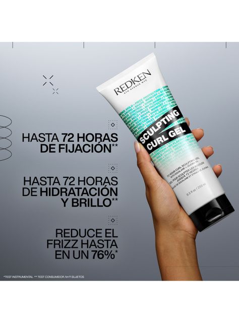 Gel Definidor de Rizos para Cabello Rizado Definición y Control sin Residuos Hybrid Curls 250ml Redken-2