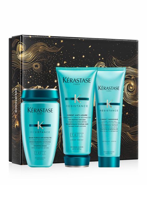 Set Reparación Cabello Debilitado Resistance Shampoo 250ml + Acondicionador 200ml + Crema Termoprotectora 150ml Kérastase-0