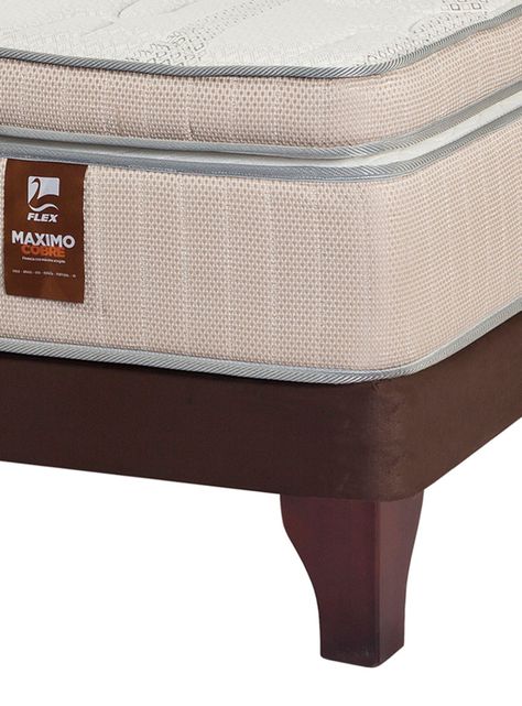 Cama Europea Máximo Cobre 2 Plazas 150 x 200 cm + Respaldo Design Crudo-3