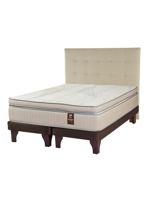 Cama Europea Máximo Cobre King 180 x 200 cm + Respaldo Design Crudo-0