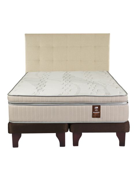 Cama Europea Máximo Cobre King 180 x 200 cm + Respaldo Design Crudo-1