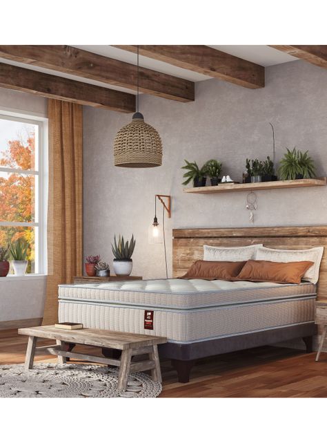 Cama Europea Máximo Cobre King 180 x 200 cm + Respaldo Design Gris-5