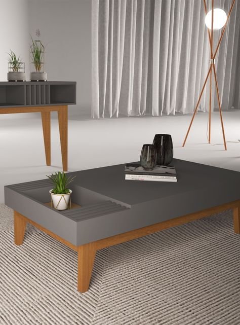 Mesa de Centro La Vie Cinza-4