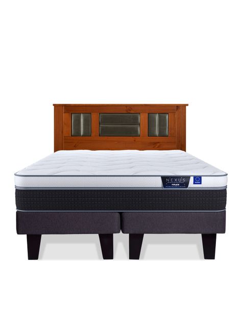 Cama Europea Nexus 2 Plazas Box Base Dividida + Respaldo Lorraine-2