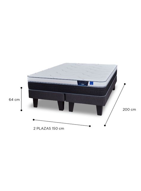 Cama Europea Nexus 2 Plazas Box Base Dividida + Respaldo Lorraine-1