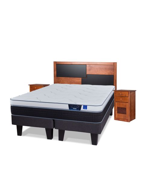 Cama Europea Nexus 2 Plazas Box Base Dividida + Set de Muebles Colonia-0