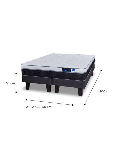 Cama Europea Nexus 2 Plazas Box Base Dividida + Set de Muebles Colonia-1