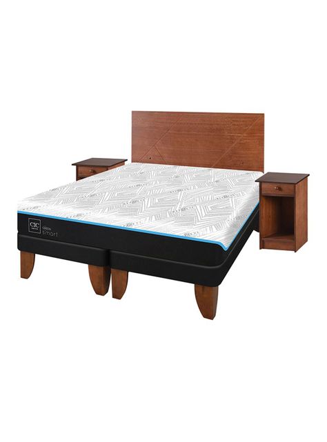 Cama Europea Green Infinity 2 Plazas Base Dividida + Set Muebles Villarrica-0