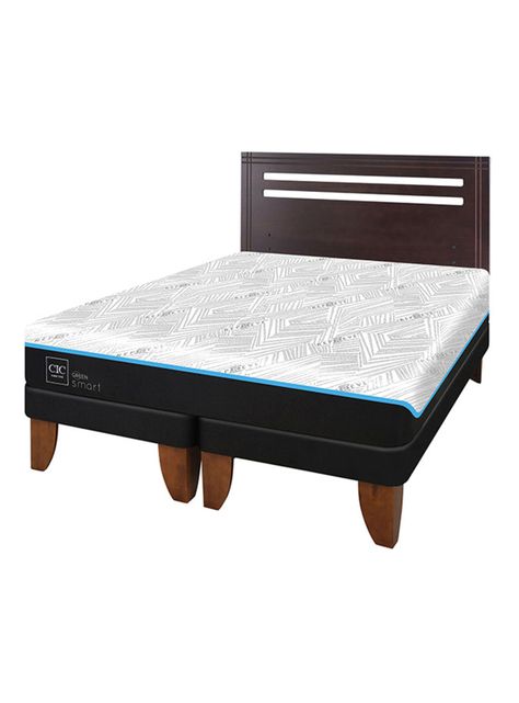 Cama Europea Green Infinity 2 Plazas Base Dividida + Respaldo Munich-0