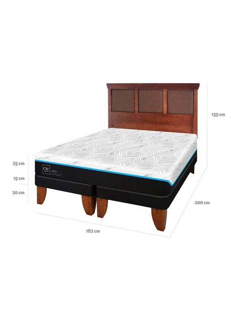 Cama Europea Green Infinity King + Respaldo Torino Caramel-1