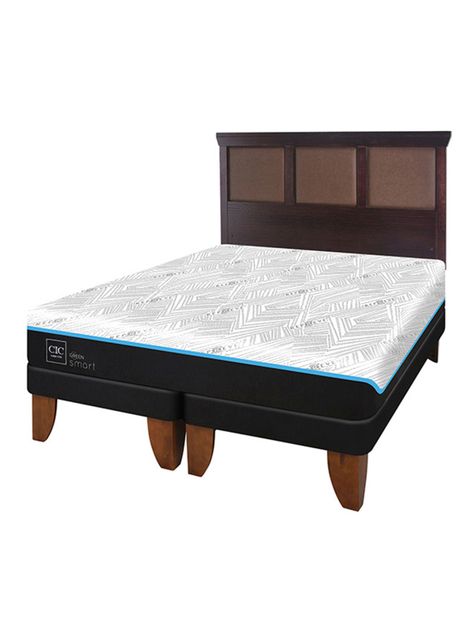 Cama Europea Green Infinity 2 Plazas Base Dividida + Respaldo Torino Chocolate-0