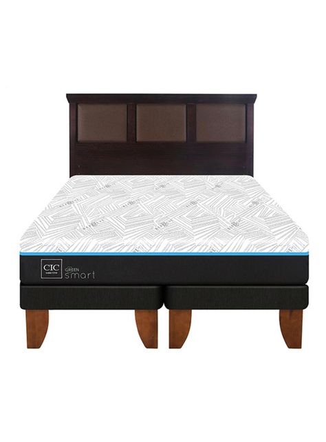 Cama Europea Green Infinity King + Respaldo Torino Chocolate-2