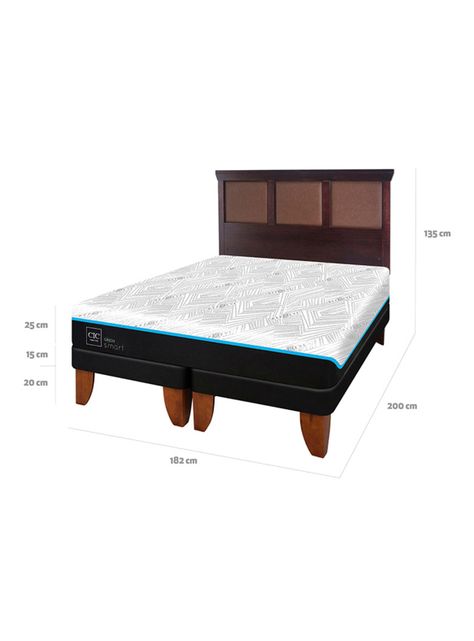 Cama Europea Green Infinity King + Respaldo Torino Chocolate-1