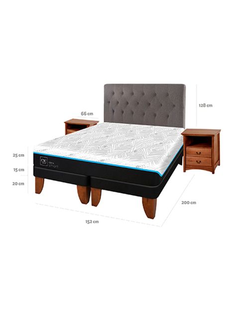 Cama Europea Green Infinity King + Set Muebles Kavery-1